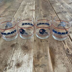 Vintage Lot 4 90s NFL Chicago Bears 4' Glasses Helmet Whiskey Rocks